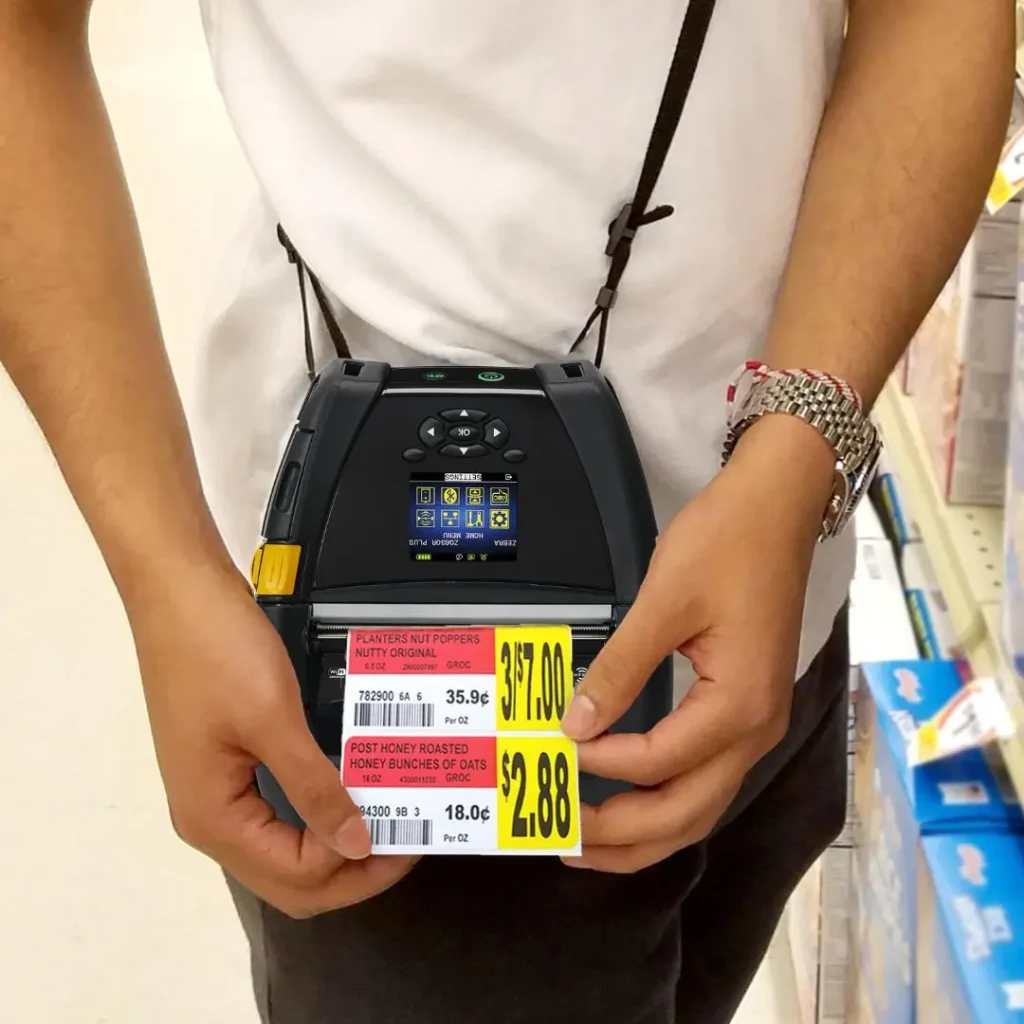 Mobile printer with shelf labels